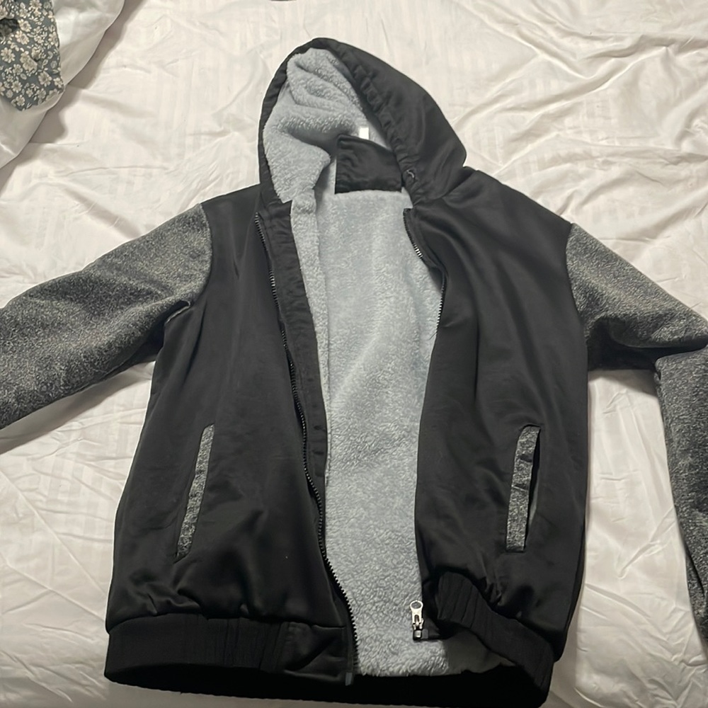 Boys black jacket soft on the inside